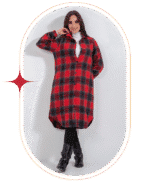 ⁦شميز صوف كاروهات طويل⁩ - الصورة ⁦15⁩