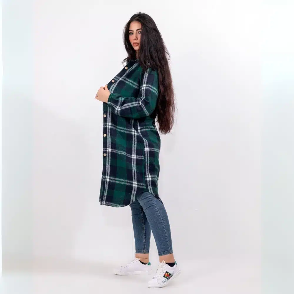 ⁦شميز صوف كاروهات طويل⁩ - الصورة ⁦16⁩