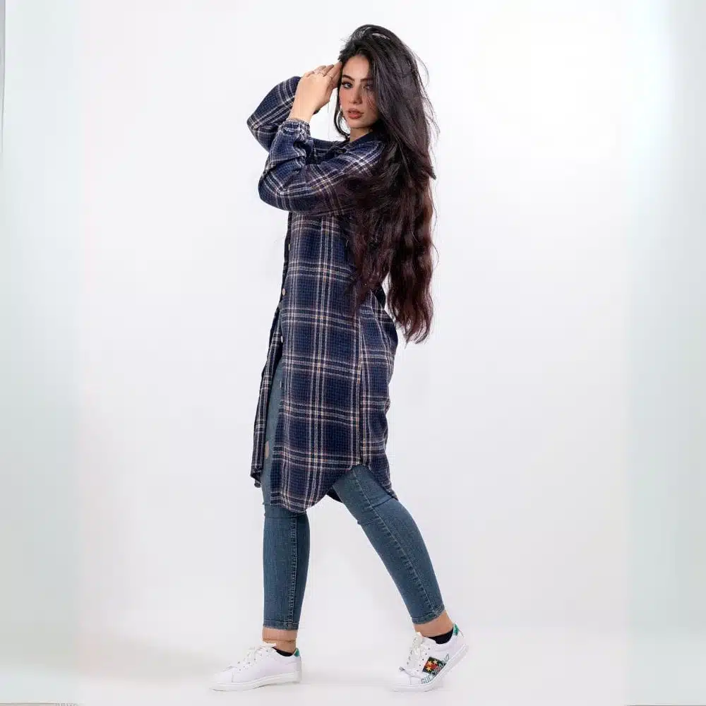 ⁦شميز صوف كاروهات طويل⁩ - الصورة ⁦17⁩