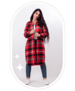 شميز صوف كاروهات طويل